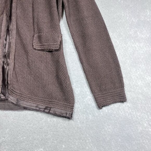 Vintage Les Copains Cardigan Womens Size 46 Brown Knit Cardigan Long Sleeve - Picture 4 of 16